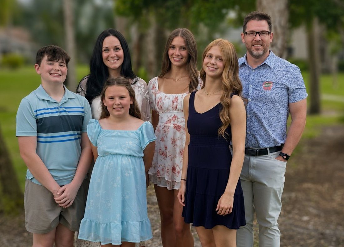 Christian Medford with his family in Sarasota, Florida